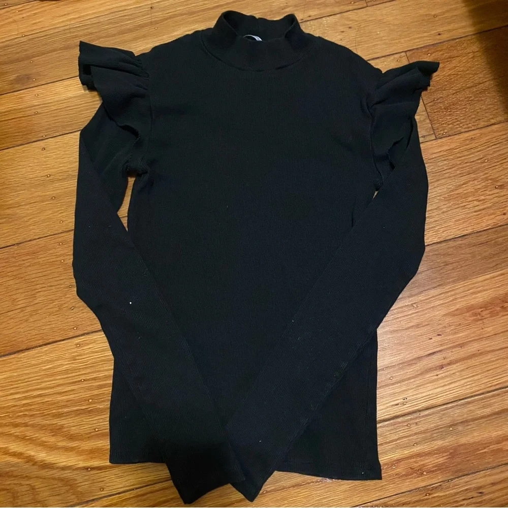 Zara Ruffle Mock Neck Top - Picture 1 of 3